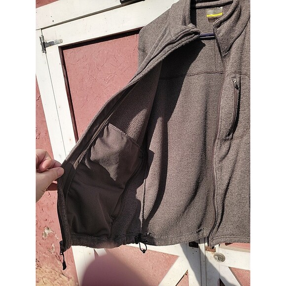 Cabela's sweater jacket brown full zip chest pocket Large - Picture 5 of 7